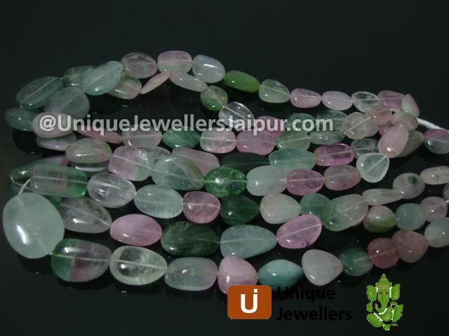 Multi Tourmaline Plain Nugget Beads